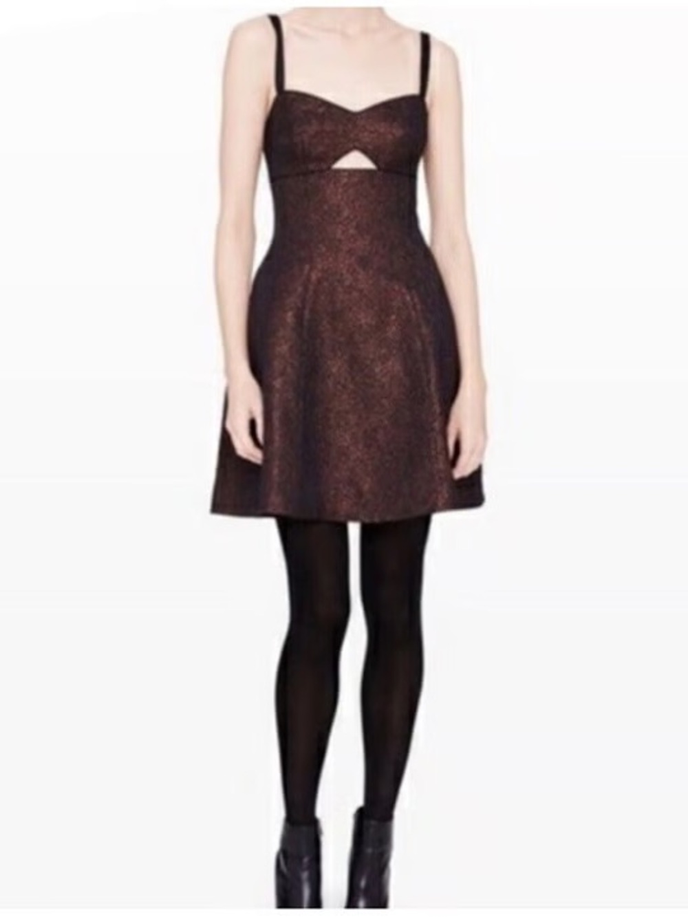 Club Monaco Metallic Cutout dress Dark Bronze
